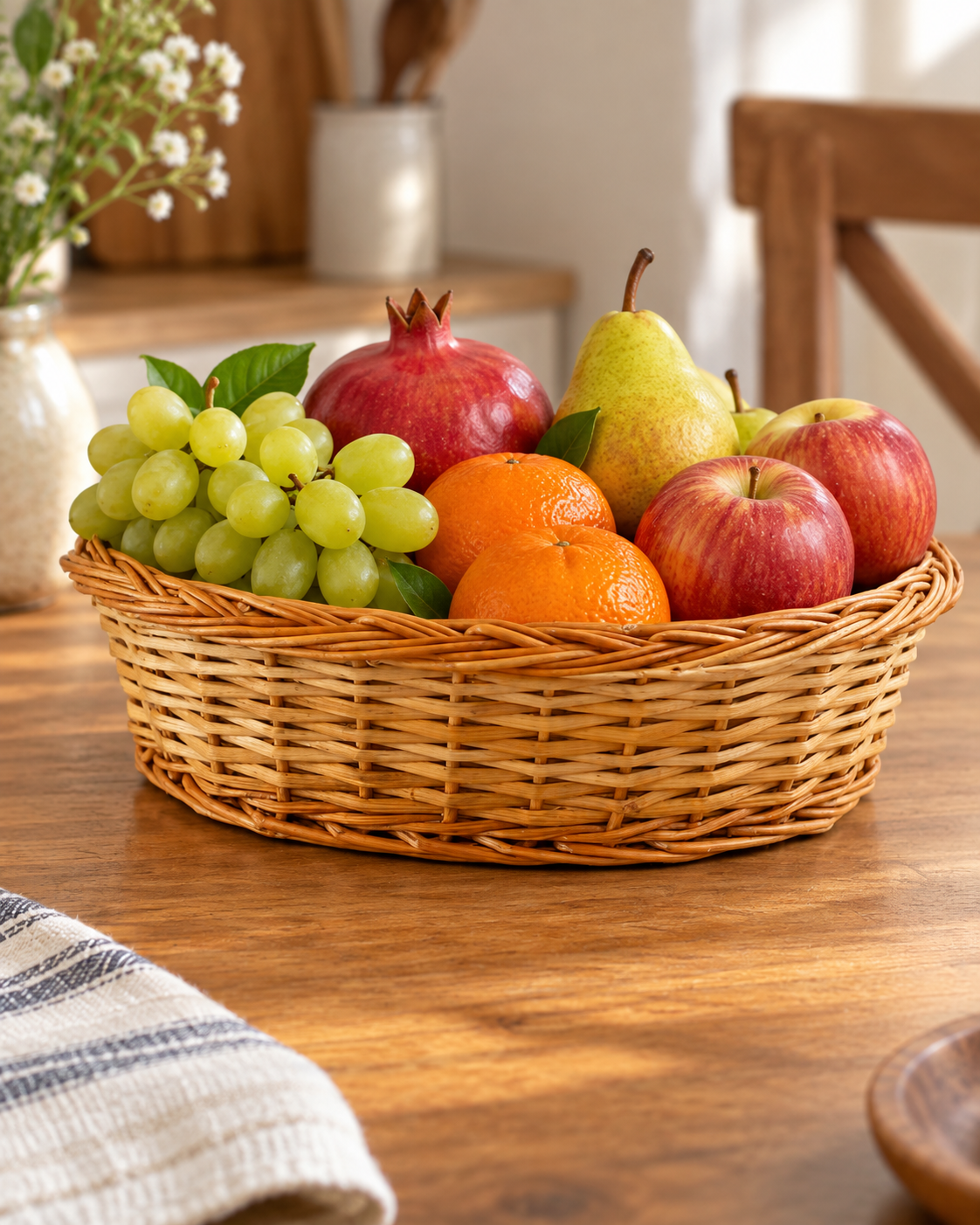Wicker Fruit and Storage Baskets for Kitchen, Cane Gift Hamper — Canewoven